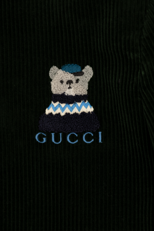 Green Corduroy Jacket Gucci Kids Vitkac Italy